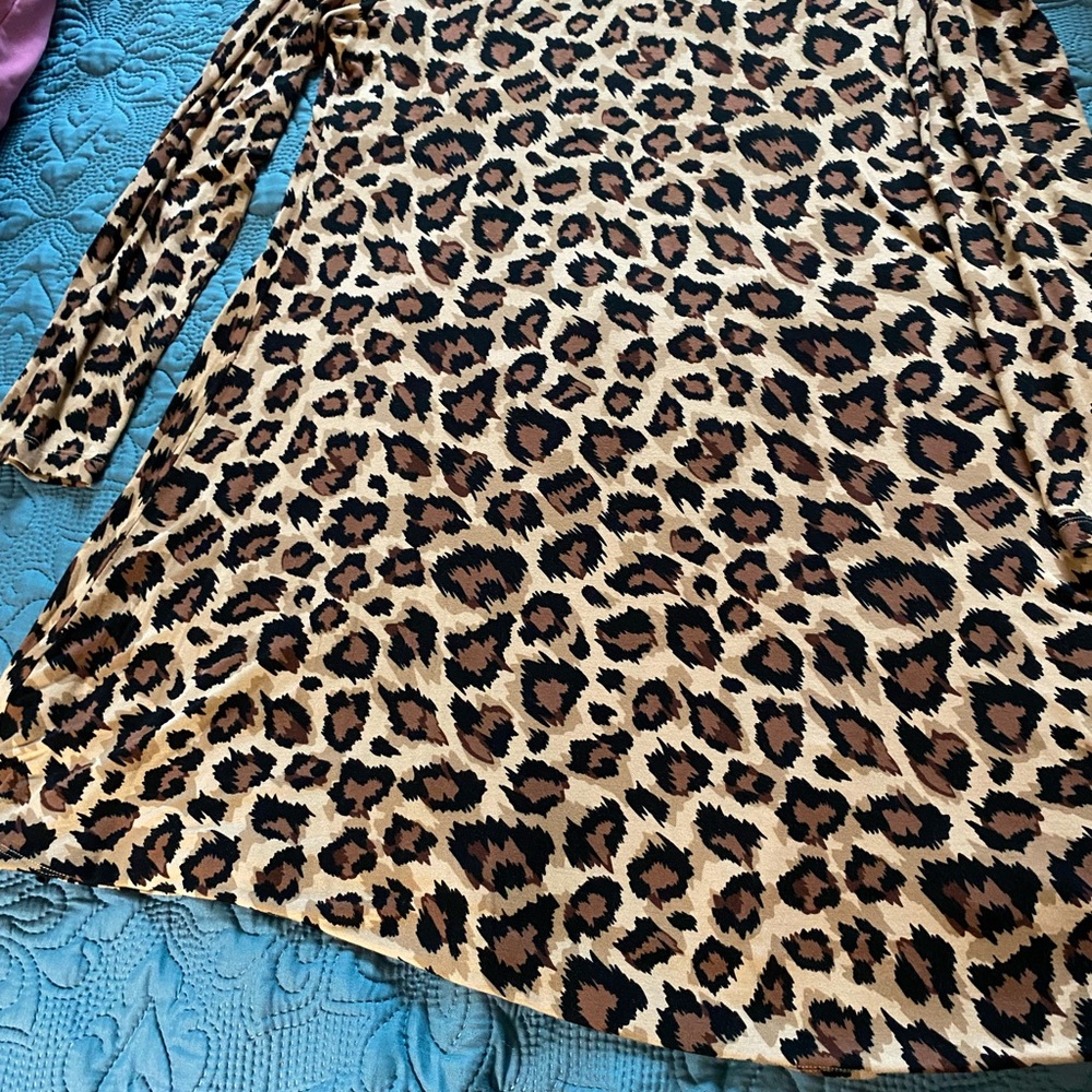 Leopard Print Long Sleeve Dress